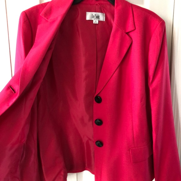 Le Suit Women's Red Blazer - Picture 3 of 6